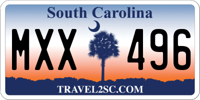 SC license plate MXX496