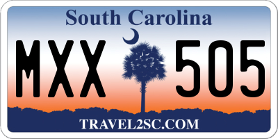 SC license plate MXX505