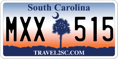 SC license plate MXX515