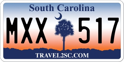 SC license plate MXX517