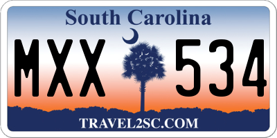 SC license plate MXX534