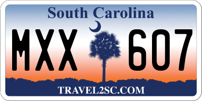 SC license plate MXX607