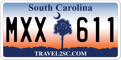 SC license plate MXX611
