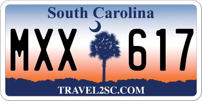 SC license plate MXX617