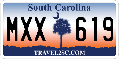 SC license plate MXX619