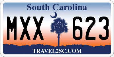 SC license plate MXX623