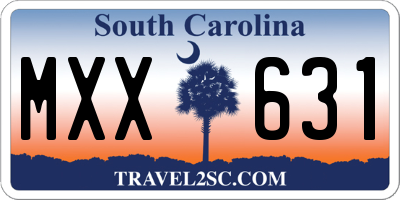 SC license plate MXX631