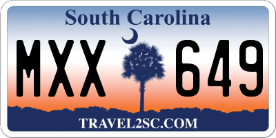 SC license plate MXX649