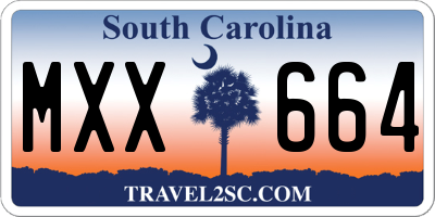SC license plate MXX664