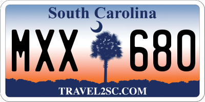 SC license plate MXX680