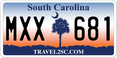 SC license plate MXX681