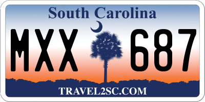SC license plate MXX687
