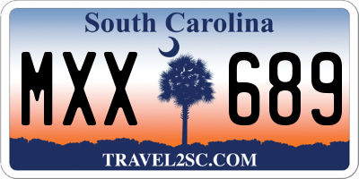 SC license plate MXX689