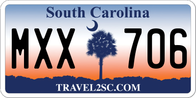 SC license plate MXX706