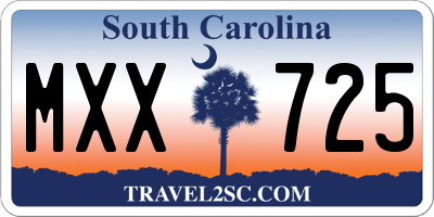 SC license plate MXX725