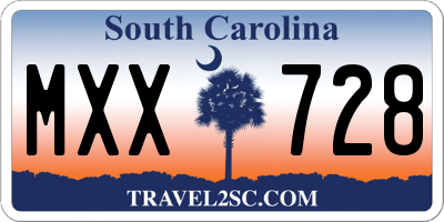 SC license plate MXX728