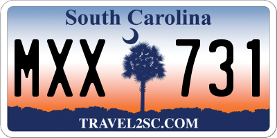 SC license plate MXX731