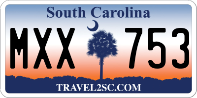 SC license plate MXX753