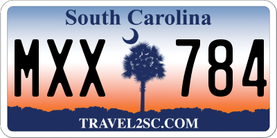 SC license plate MXX784