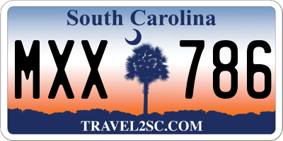 SC license plate MXX786