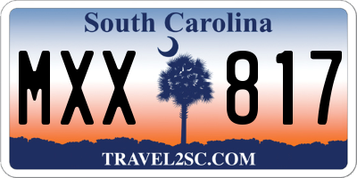 SC license plate MXX817