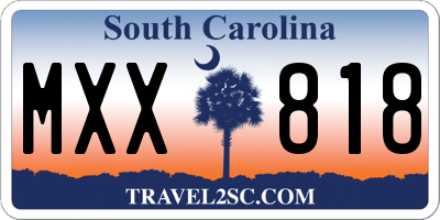 SC license plate MXX818
