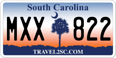SC license plate MXX822