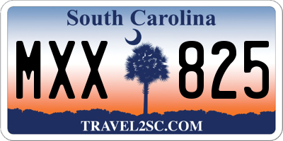 SC license plate MXX825