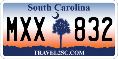 SC license plate MXX832