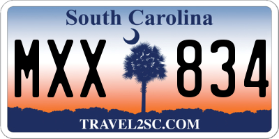 SC license plate MXX834