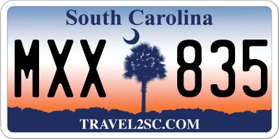 SC license plate MXX835