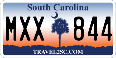 SC license plate MXX844