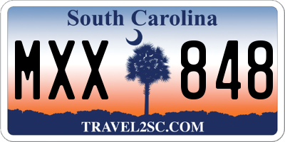 SC license plate MXX848