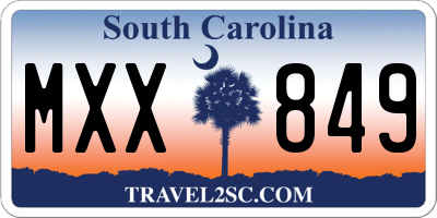 SC license plate MXX849
