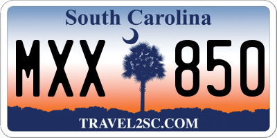 SC license plate MXX850