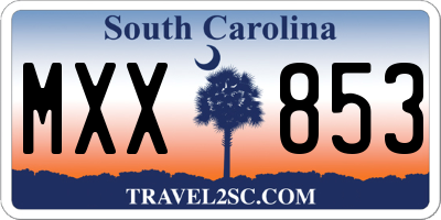 SC license plate MXX853