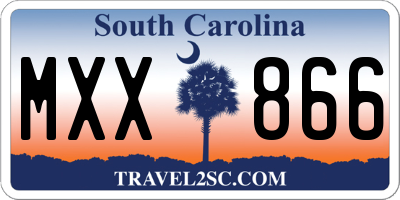SC license plate MXX866
