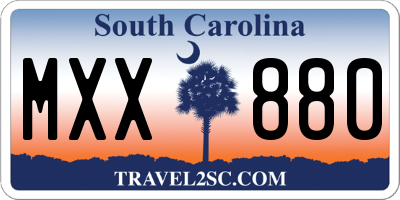 SC license plate MXX880