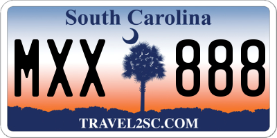 SC license plate MXX888