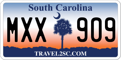 SC license plate MXX909