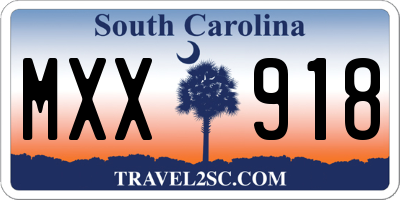 SC license plate MXX918