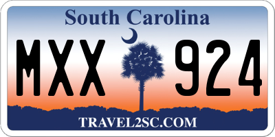 SC license plate MXX924