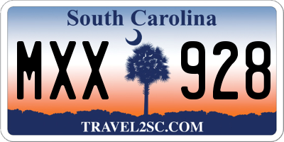 SC license plate MXX928