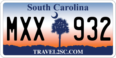 SC license plate MXX932