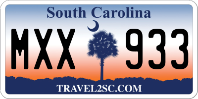 SC license plate MXX933
