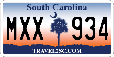 SC license plate MXX934