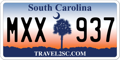 SC license plate MXX937