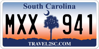 SC license plate MXX941
