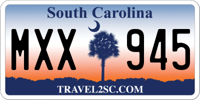 SC license plate MXX945