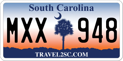 SC license plate MXX948